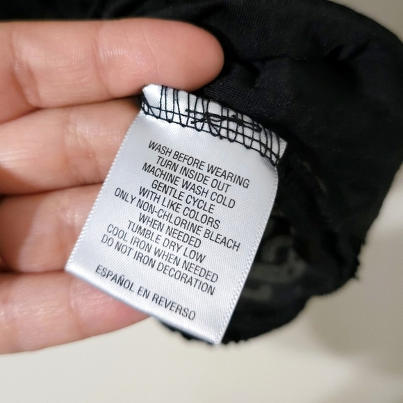 STYLE & CO Black Velvet Burnout Long Sleeve, Bell Sleeves, Witchy Whimsigoth, M - Picture 14 of 16